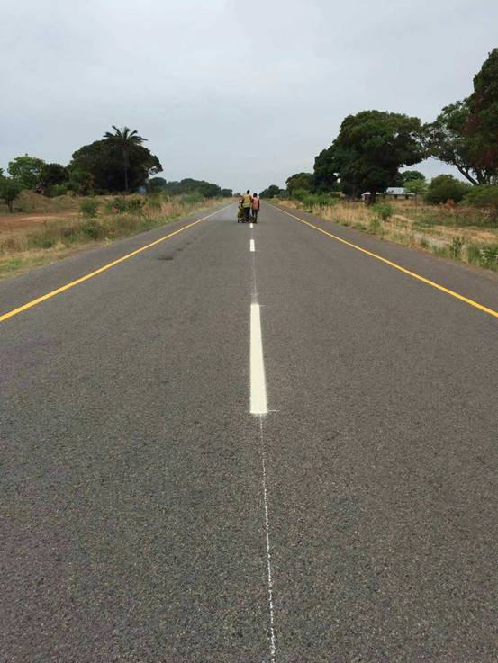 China Communications Construction Company Limited in Tanzania bought our thermoplastic spraying road marking paint in September and now the thermoplastic spraying paint has sprayed in road,the following pictures are the impression drawing in Tanzania road.